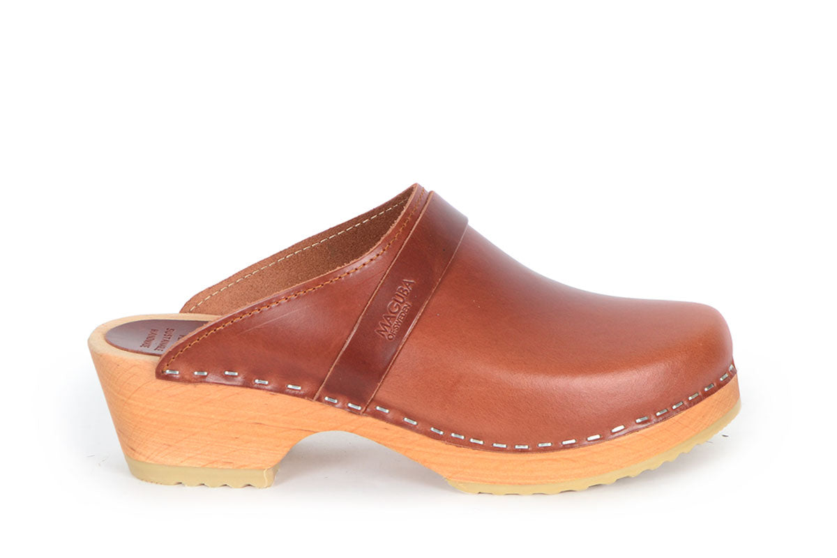 Lotta From Stockholm : Womens High Heel Peep Toe Wooden Clogs in Summer  Yellow Leather